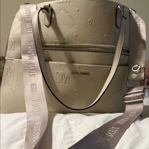 Steve Madden Cream Embossed Shoulder Bag
